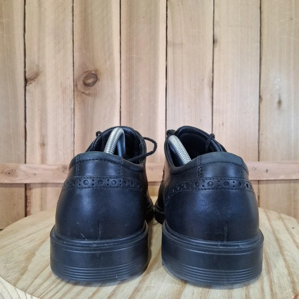 ECCO Lisbon Shoes Mens 9.5‎ 43 EU Black Leather Wingtip Brogue Oxford Comfort